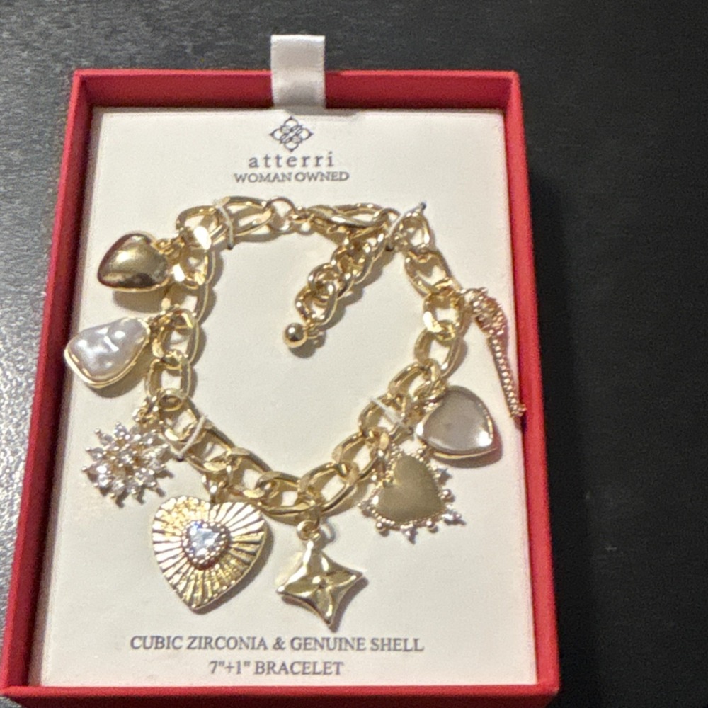 Charm Bracelet Celestial Heart Shooting Star by  Atterri    7"+1" READ